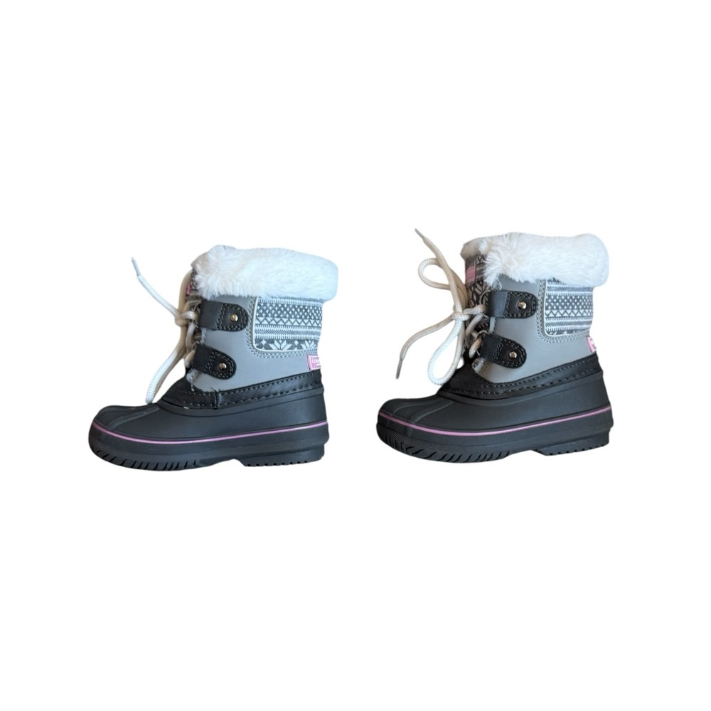 London Fog Gray and Black Kids Boots